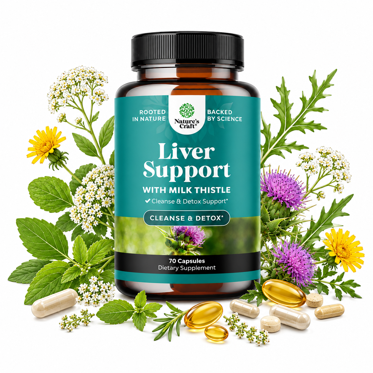 Liver Cleanse Support - Milk Thistle Supplement with Choline